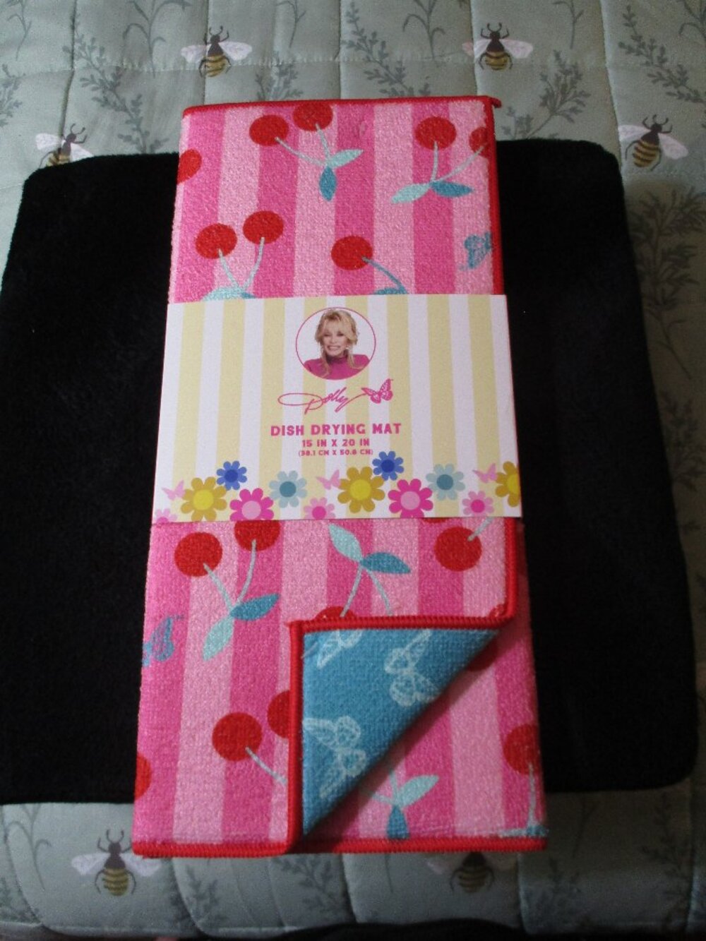 DG Dolly Parton Cherries Dish Drying Mat NEW